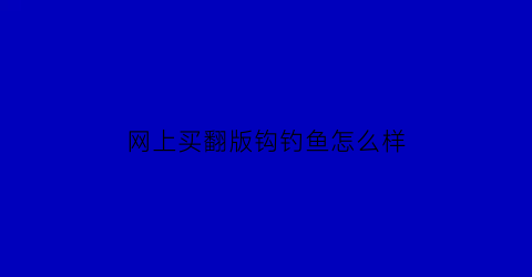 网上买翻版钩钓鱼怎么样(翻版钩好用吗)