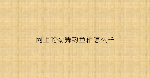 网上的劲舞钓鱼箱怎么样(劲舞游戏)