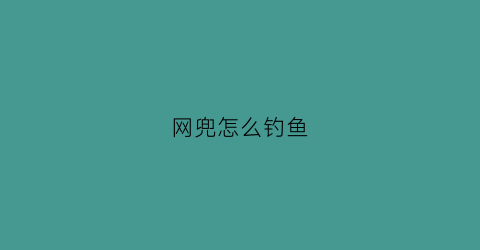 网兜怎么钓鱼(网兜钓鱼神器)