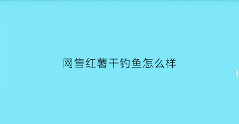 “网售红薯干钓鱼怎么样(网上红薯干)