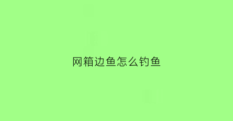 网箱边鱼怎么钓鱼(网箱鱼用什么饵料好钓)