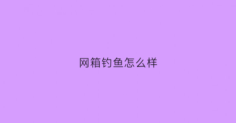网箱钓鱼怎么样(网箱边钓鲤鱼技巧)