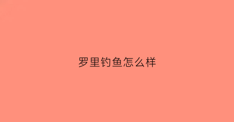 罗里钓鱼怎么样