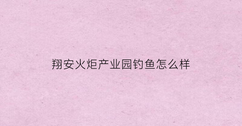 翔安火炬产业园钓鱼怎么样(翔安区火炬园怎么样)