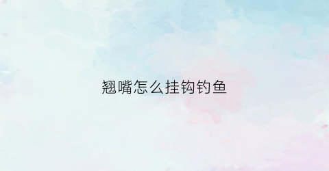 翘嘴怎么挂钩钓鱼(钓翘嘴挂小鱼怎么挂)