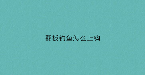 翻板钓鱼怎么上钩(翻板钓鱼怎么上钩视频)