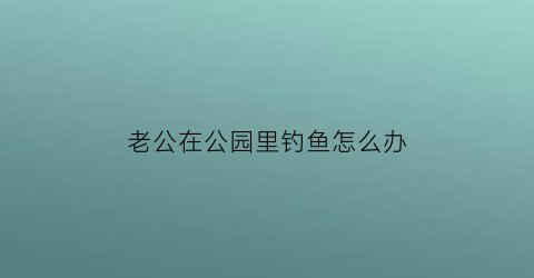 “老公在公园里钓鱼怎么办(老公在公园玩我去找他他很生气)