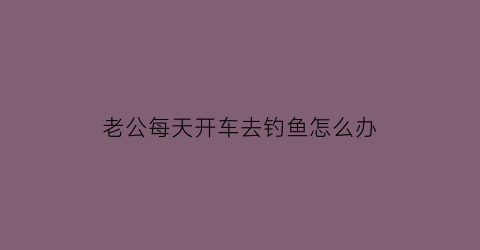 “老公每天开车去钓鱼怎么办(老公天天出去钓鱼怎么办)