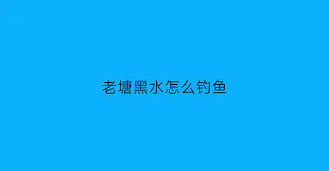老塘黑水怎么钓鱼(黑塘钓鱼技巧)