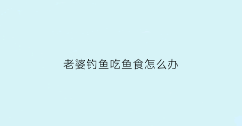 老婆钓鱼吃鱼食怎么办(老婆爱吃鱼)
