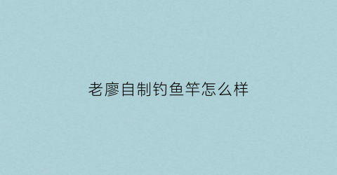 “老廖自制钓鱼竿怎么样(老廖自制钓鱼竿怎么样视频)