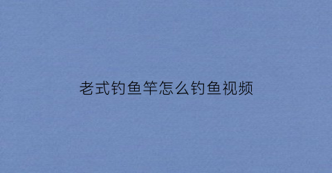 老式钓鱼竿怎么钓鱼视频(老旧的钓竿)