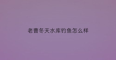 老曹冬天水库钓鱼怎么样(老曹钓鱼实战讲解)