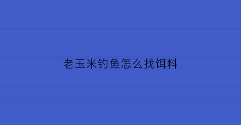 “老玉米钓鱼怎么找饵料(老玉米都能钓到什么鱼)