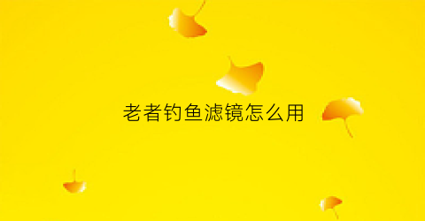 老者钓鱼滤镜怎么用(老者钓鱼滤镜怎么用的)