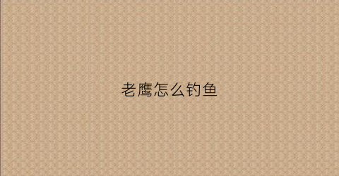 老鹰怎么钓鱼(钓鱼钓到老鹰)