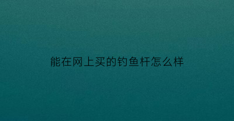 能在网上买的钓鱼杆怎么样(在网上买鱼竿)