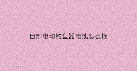 自制电动钓鱼器电池怎么换(电动钓鱼玩具电路组装)