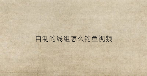 自制的线组怎么钓鱼视频(自制传统钓线组)