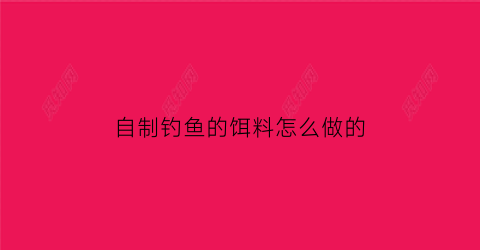 自制钓鱼的饵料怎么做的(自制钓鱼的饵料怎么做的视频)
