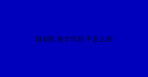 自制钓鱼竿的轮子怎么做(自做鱼竿视频)