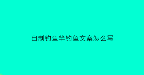 “自制钓鱼竿钓鱼文案怎么写(钓鱼竿自己制作方法)