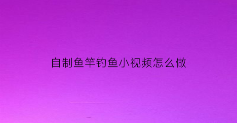 自制鱼竿钓鱼小视频怎么做