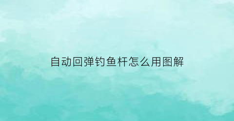 自动回弹钓鱼杆怎么用图解(自动回弹钓鱼杆怎么用图解说明)