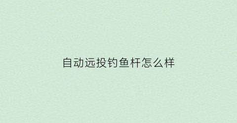 自动远投钓鱼杆怎么样(远投鱼竿远投教学)