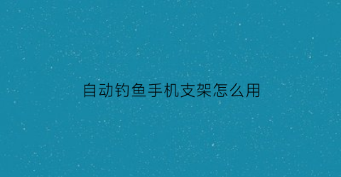 自动钓鱼手机支架怎么用(手机版自动钓鱼机教程可挂机)