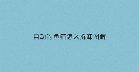 自动钓鱼箱怎么拆卸图解(自动钓鱼箱怎么拆卸图解大全)