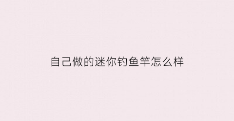 自己做的迷你钓鱼竿怎么样(自己做的迷你钓鱼竿怎么样视频)