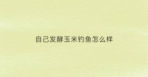自己发酵玉米钓鱼怎么样(自己发酵玉米钓鱼怎么样好用)