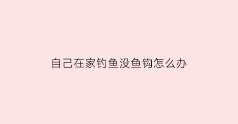 自己在家钓鱼没鱼钩怎么办(想钓鱼没有鱼钩怎么办)