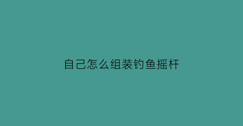 “自己怎么组装钓鱼摇杆(钓鱼摇杆怎么安装)