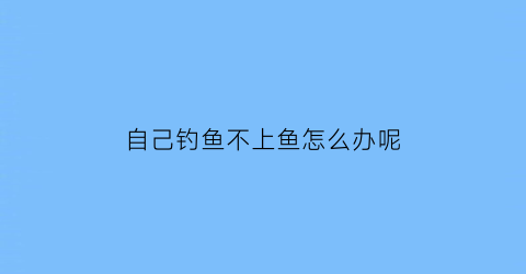 “自己钓鱼不上鱼怎么办呢(为什么自己钓不到鱼)