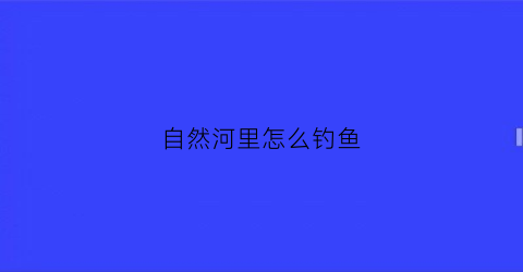自然河里怎么钓鱼(河里怎样钓鱼)