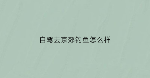 自驾去京郊钓鱼怎么样(自驾去京郊钓鱼怎么样好玩)