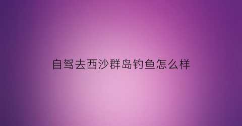 “自驾去西沙群岛钓鱼怎么样(去西沙群岛钓鱼要多大的船)