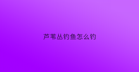 芦苇丛钓鱼怎么钓(芦苇很多的地方怎样钓鲫鱼)