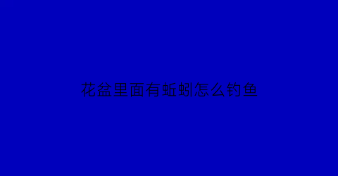 “花盆里面有蚯蚓怎么钓鱼(花盆里有蚯蚓好不好(别纠结了))