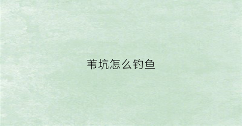 苇坑怎么钓鱼(苇塘钓鱼)