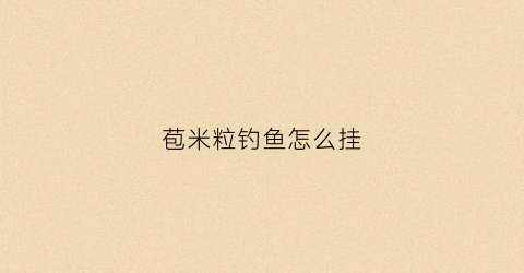 苞米粒钓鱼怎么挂(玉米粒钓鱼正确挂法)