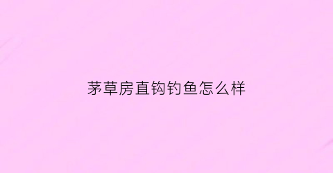 茅草房直钩钓鱼怎么样(茅草房的预算别墅的效果图片)