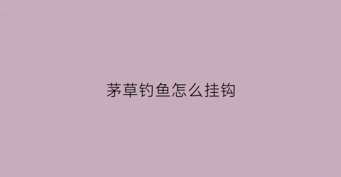茅草钓鱼怎么挂钩(茅草安装方法)