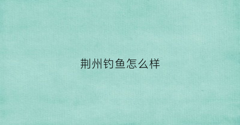 荆州钓鱼怎么样(荆州野钓的地方)