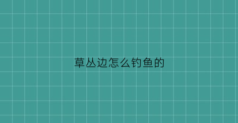 “草丛边怎么钓鱼的(草丛边怎么钓鱼的视频)