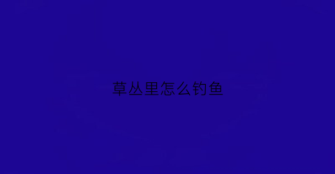 草丛里怎么钓鱼(草丛中钓鲫鱼)