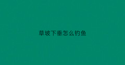 草坡下垂怎么钓鱼(钓草洞的技巧)