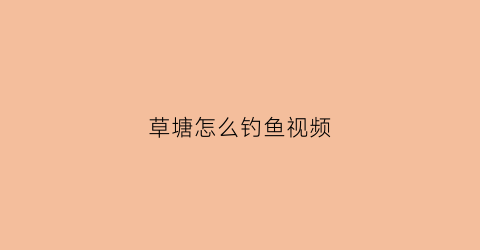 草塘怎么钓鱼视频